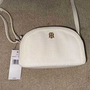 Tommy Hilfiger Cream Crossbody Bag with Gold Accent